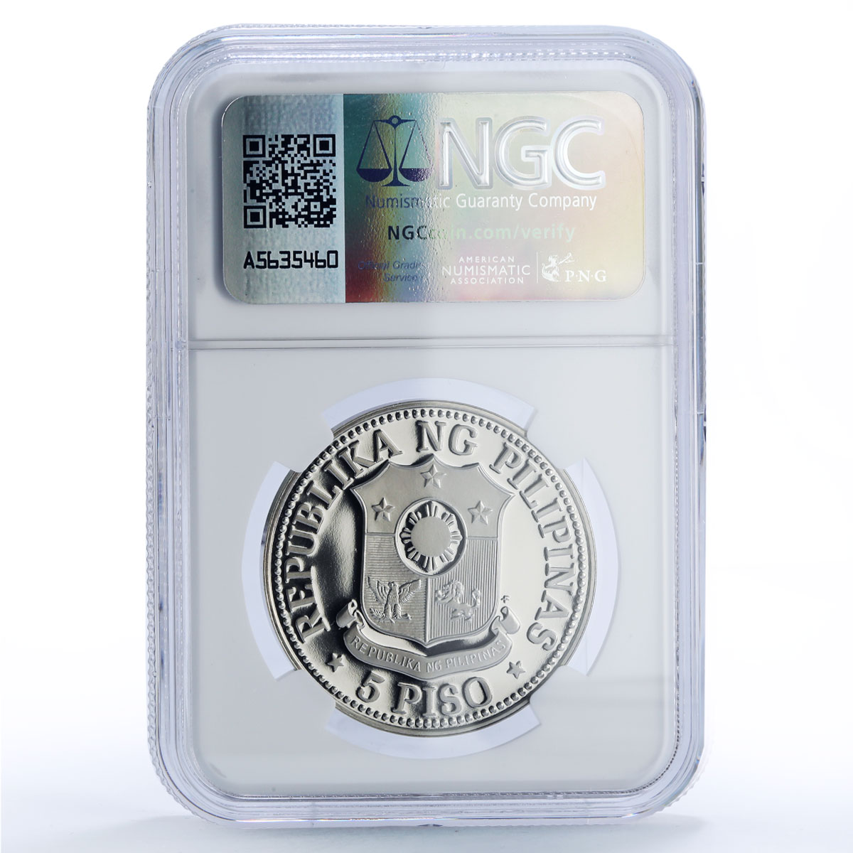 Philippines 5 piso Republic Coinage New Society Marcos PF70 NGC CuNi coin 1976