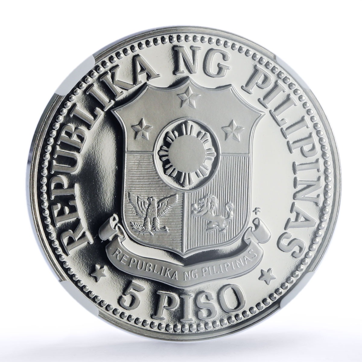 Philippines 5 piso Republic Coinage New Society Marcos PF70 NGC CuNi coin 1976