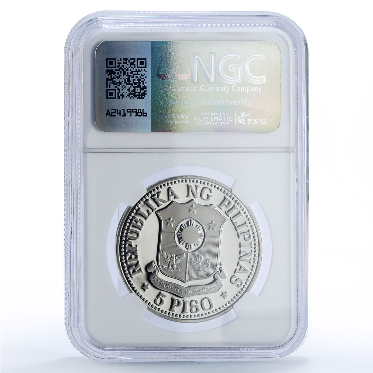 Philippines 5 piso Republic Coinage New Society Marcos PF69 NGC CuNi coin 1976