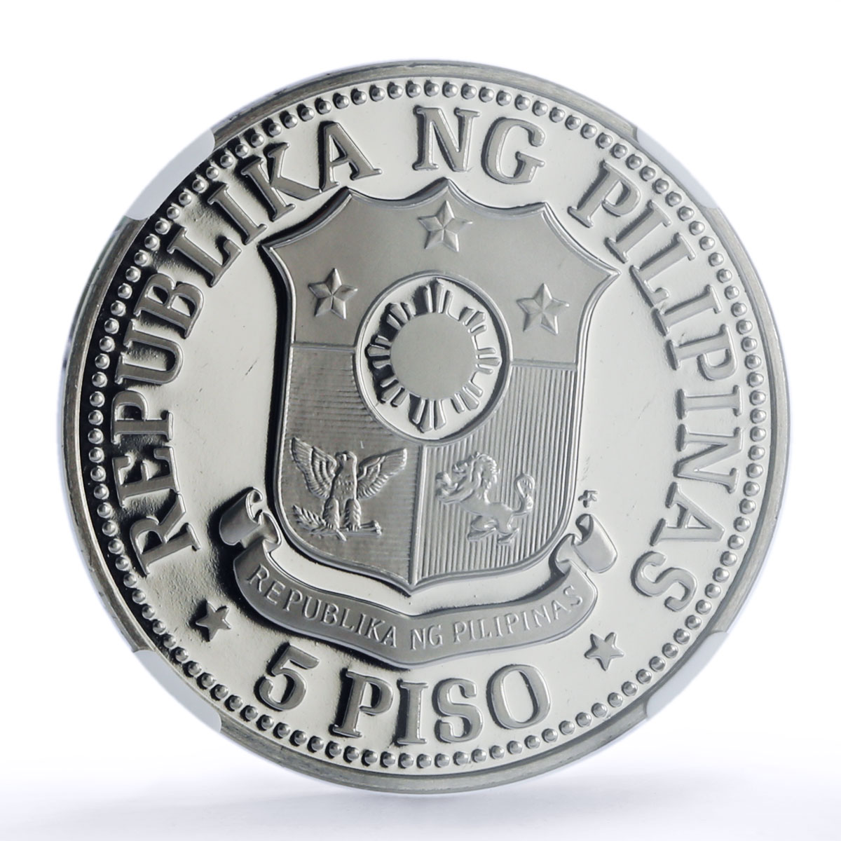 Philippines 5 piso Republic Coinage New Society Marcos PF69 NGC CuNi coin 1976