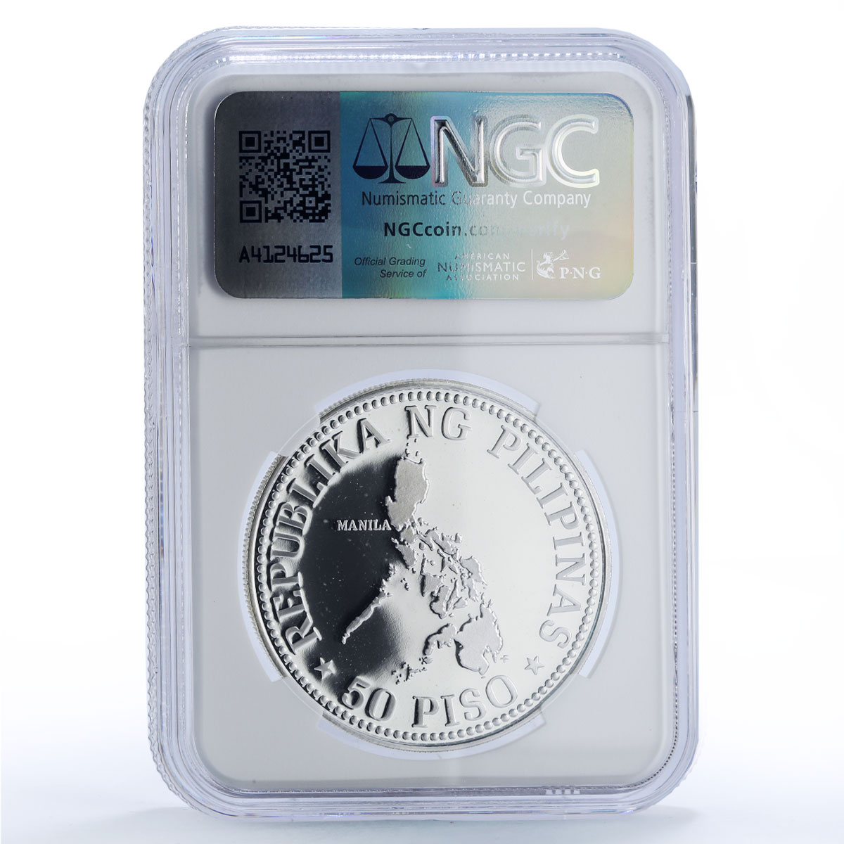 Philippines 50 piso Boards of Governors Meeting IMF PF68 NGC silver coin 1976