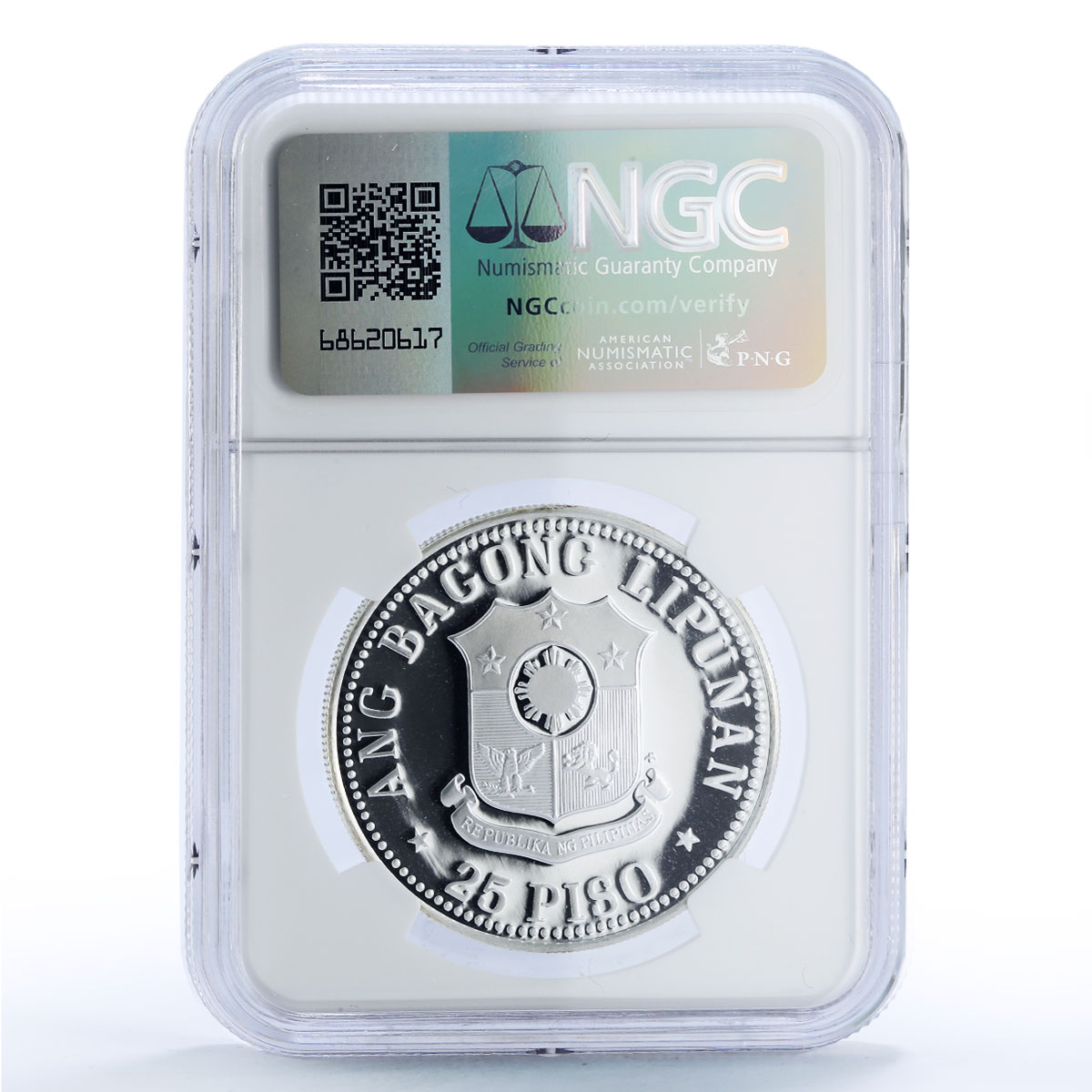 Philippines 25 piso Quezon Memorial Shrine History PF69 NGC silver coin 1978