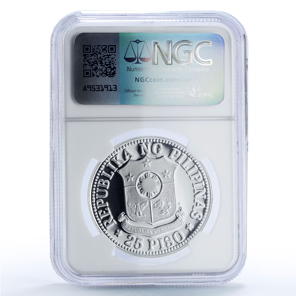 Philippines 25 piso FAO World Food Day Woman PF67 NGC silver coin 1976