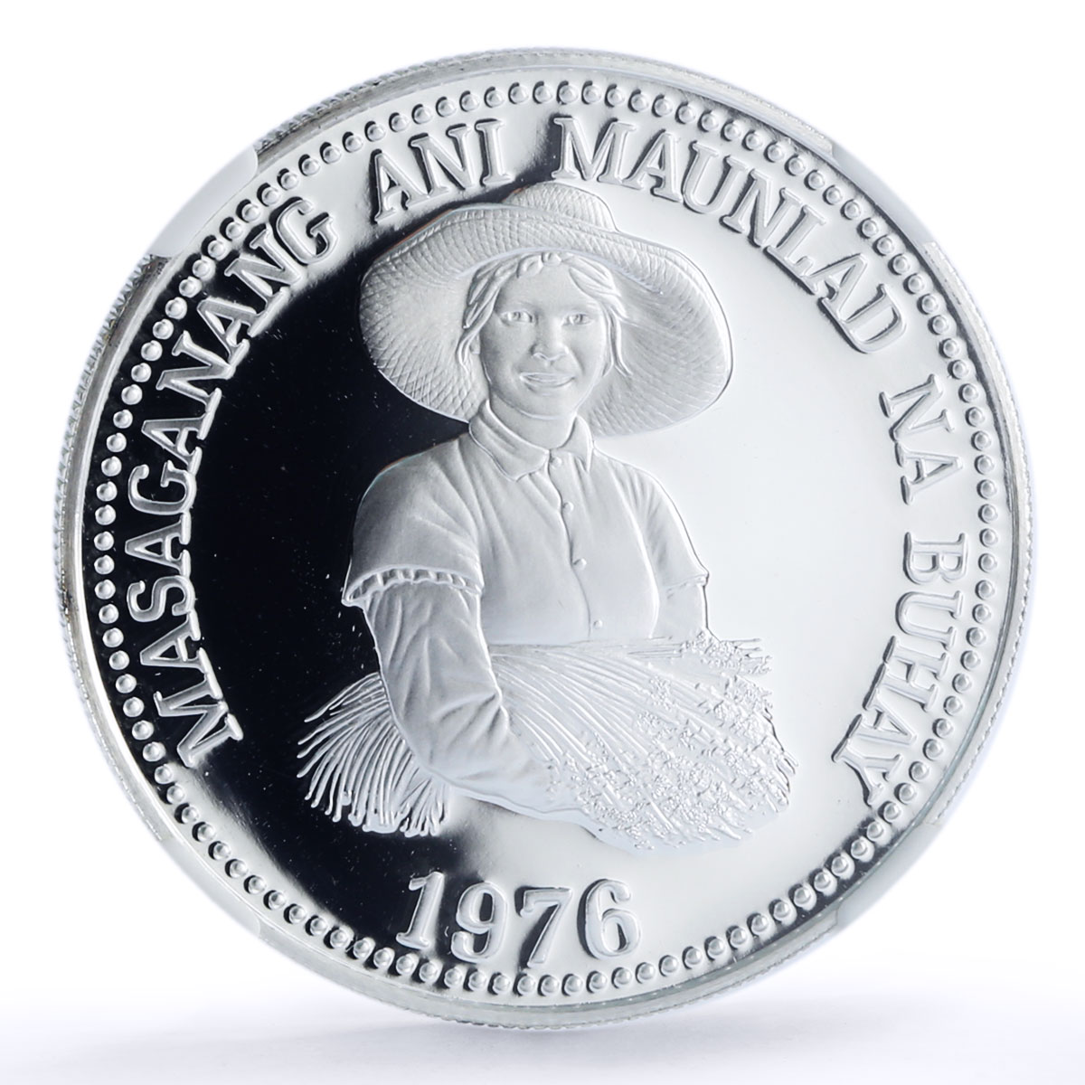 Philippines 25 piso FAO World Food Day Woman PF67 NGC silver coin 1976