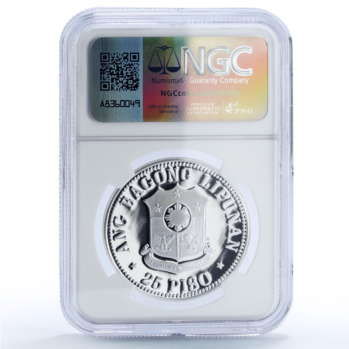 Philippines 25 piso FAO World Food Day Banaue Terraces PF69 NGC silver coin 1977