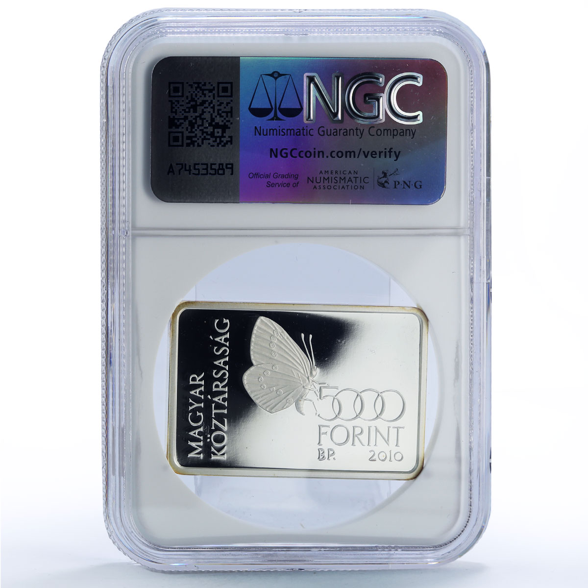 Hungary 5000 forint Orseg National Park Butterfly PF 70 NGC silver coin 2010