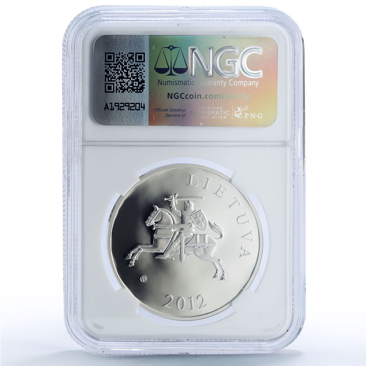 Lithuania 50 litu Pond Turtle Nature Wildlife Fauna PF 70 NGC silver coin 2012