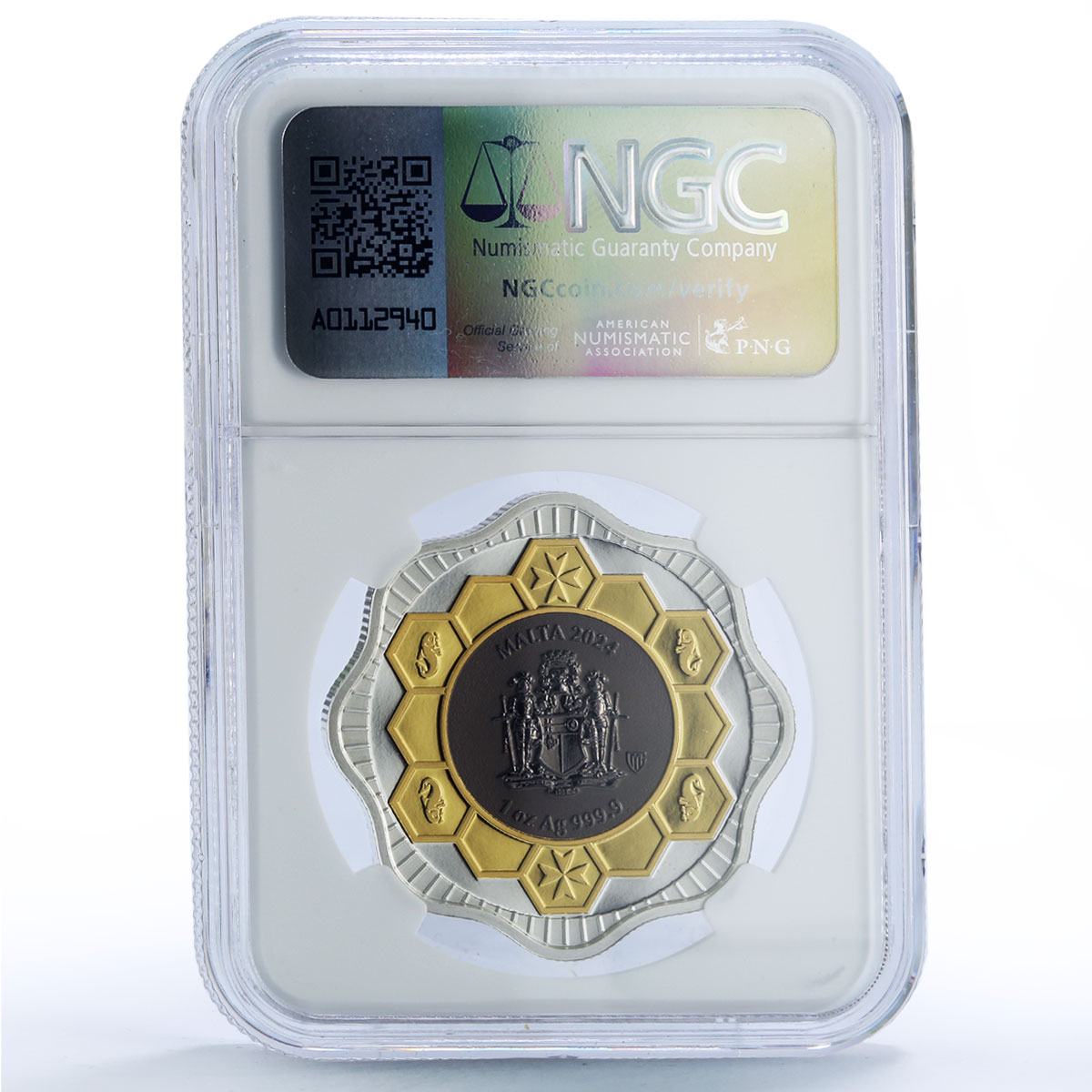 Malta 5 euro Maltese Bee Nature Wildlife Fauna Gilt MS 70 NGC silver coin 2024