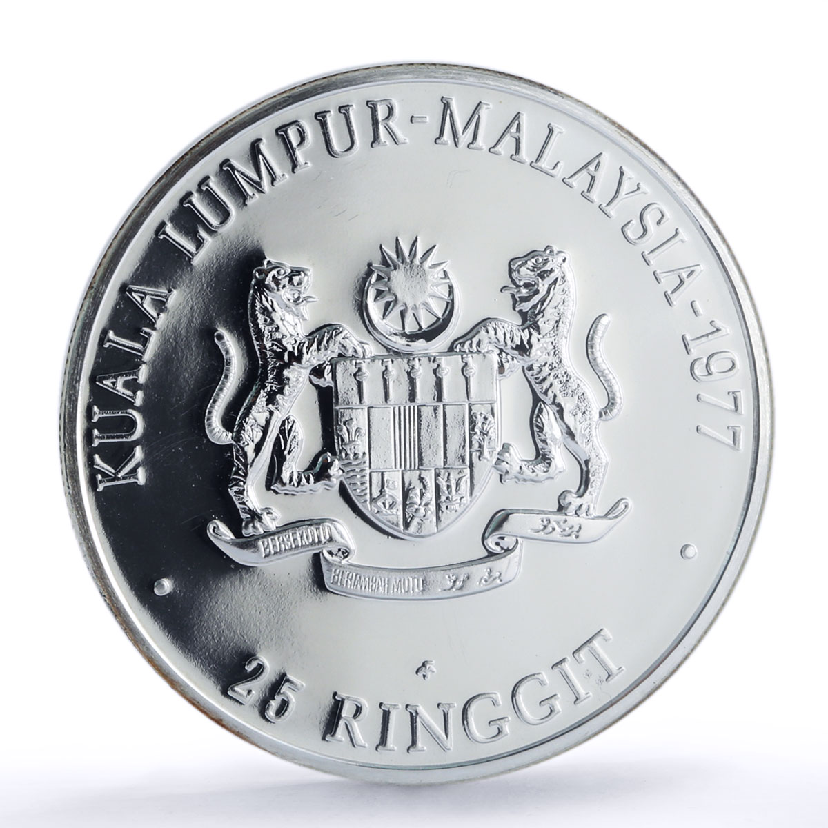 Malaysia 25 ringgit 9th South East Asian Games Sports MS 69 NGC silver coin 1977