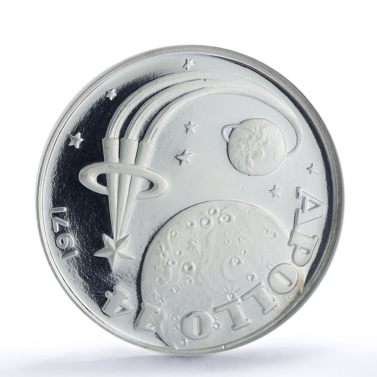 Fujairah 10 riyals Apollo XIV Moon Landing Space PF 68 NGC silver coin 1970
