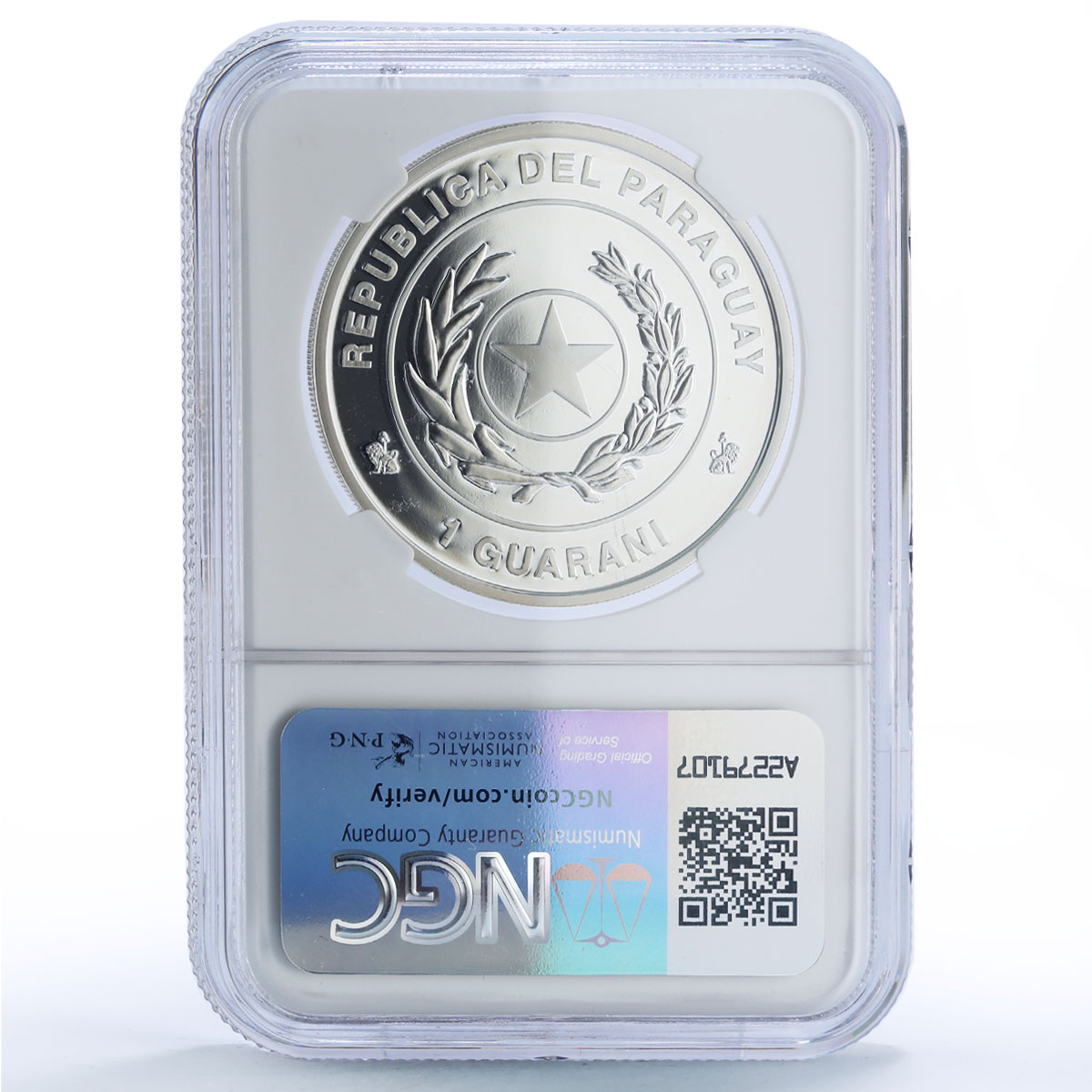 Paraguay 1 guarani Papal Visit Pope Francis Religion PF 70 NGC silver coin 2015