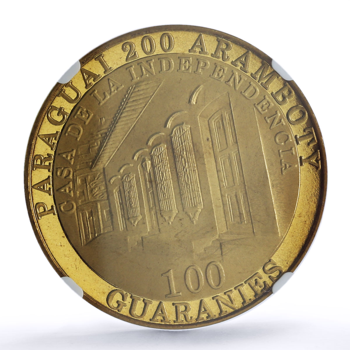 Paraguay 100 guaranies Bicentenary Independence History PF 68 NGC CuAl coin 201