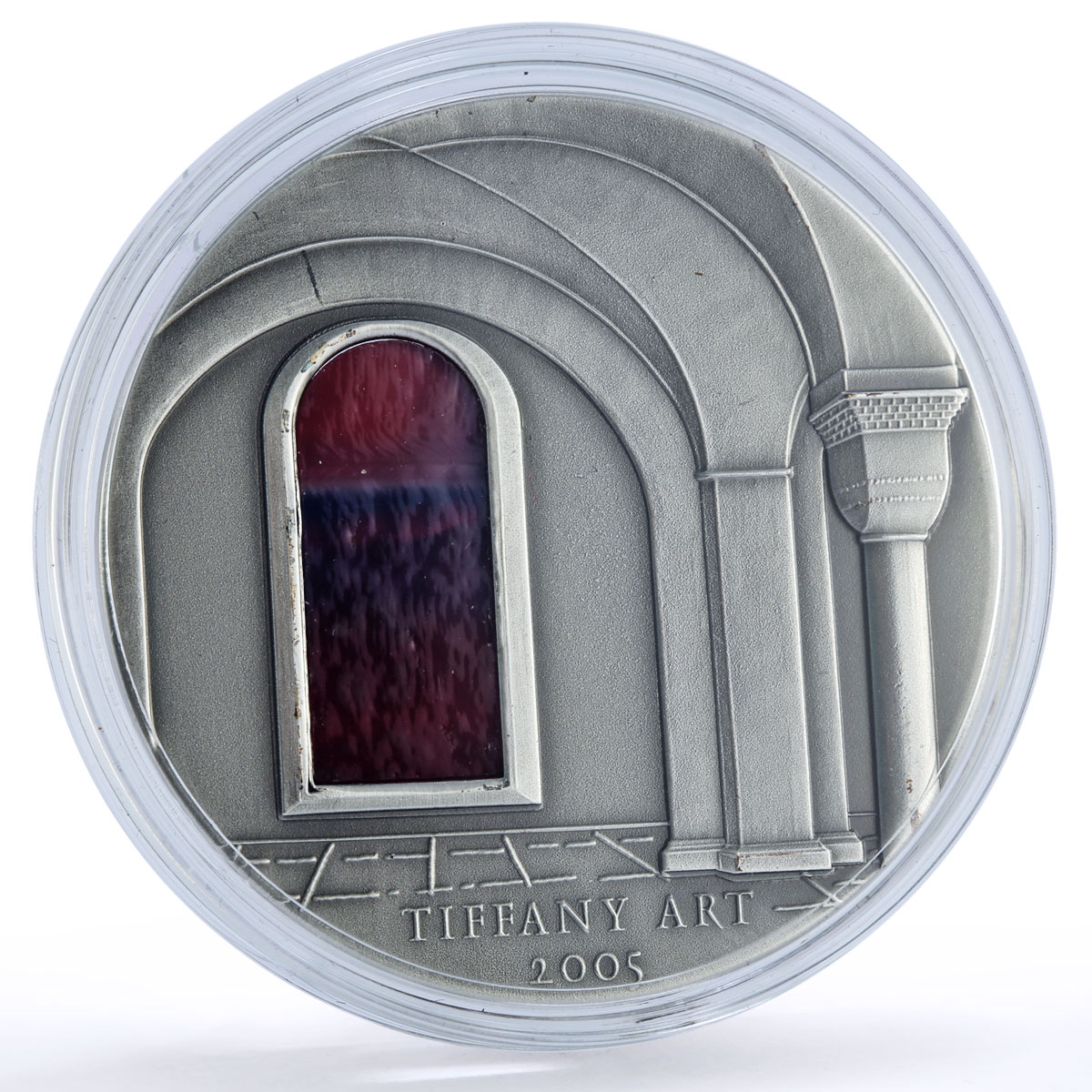 Liberia 10 dollars Tiffany Art II Masterpieces Castle Fortress silver coin 2005