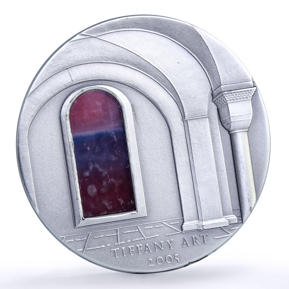 Liberia 10 dollars Tiffany Art II Masterpieces Castle Fortress silver coin 2005