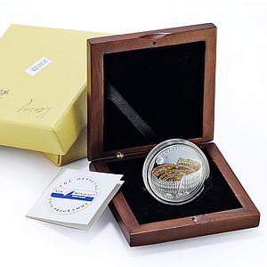 Mongolia 500 togrog Colosseum Italy New Wonders Color proof silver coin 2008