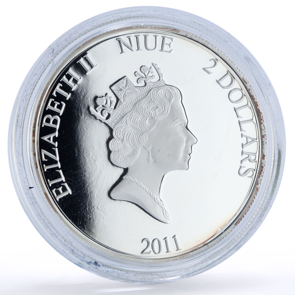 Niue 2 dollars Virgin Mary Orthodox Shrines Religion Art proof silver coin 2011