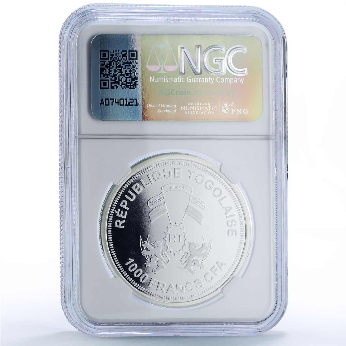 Togo 1000 francs Mars Solar System Planets Space PF 69 NGC silver coin 2019
