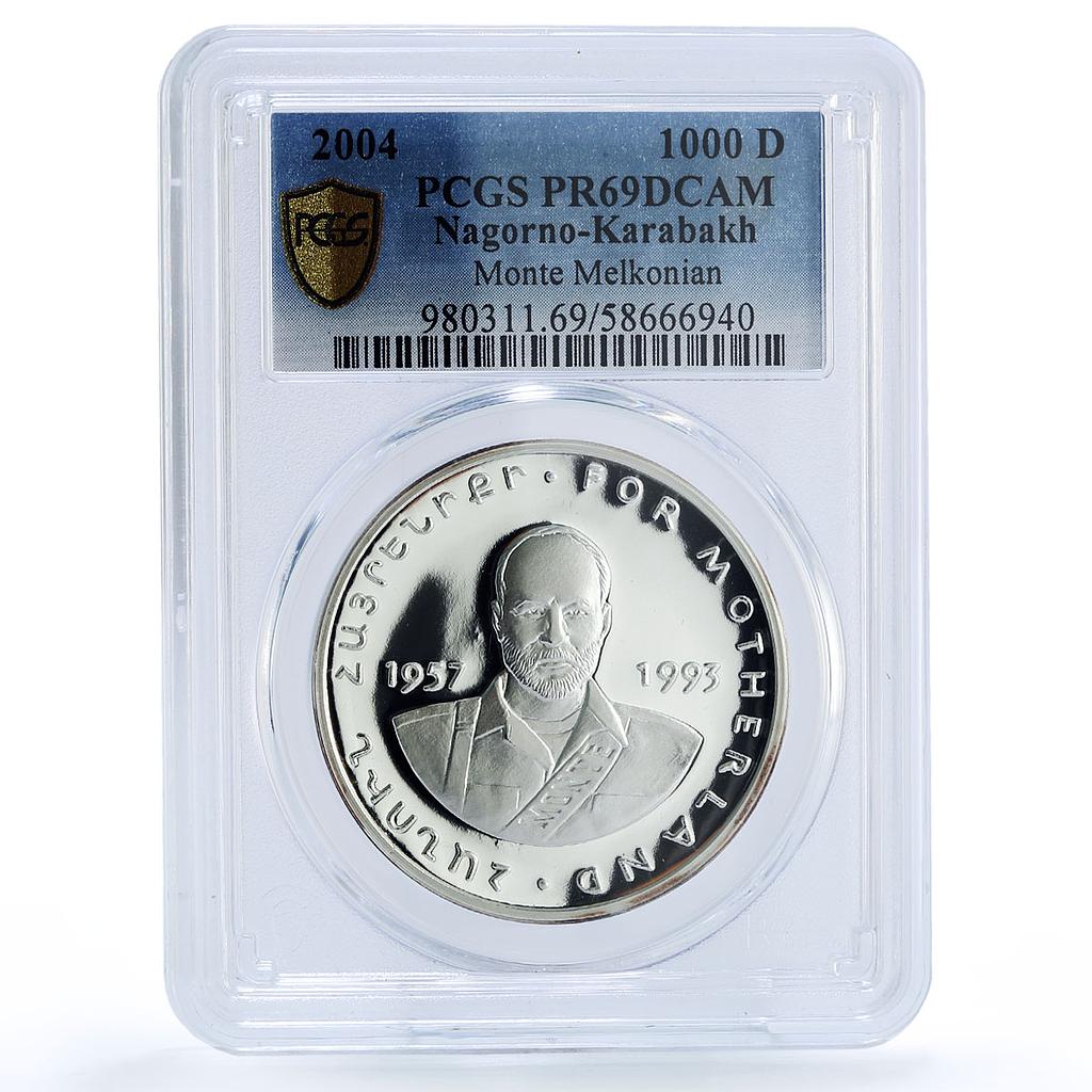 Artsakh Karabakh 1000 dram Monte Melkonian PR 69 PCGS silver coin 2004