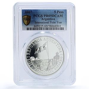 Argentina 5 pesos International Polar Year PR 69 PCGS silver coin 2007
