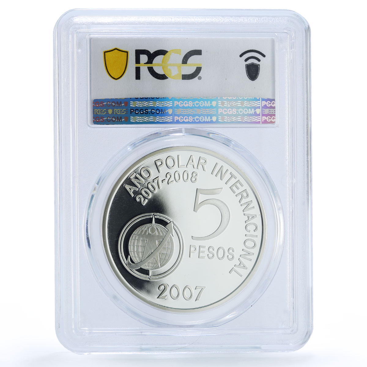 Argentina 5 pesos International Polar Year PR 69 PCGS silver coin 2007