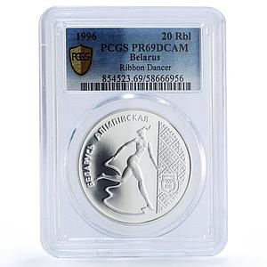 Belarus 20 roubles Gymnast Ribbon Dancer Olympics PR 69 PCGS silver coin 1996
