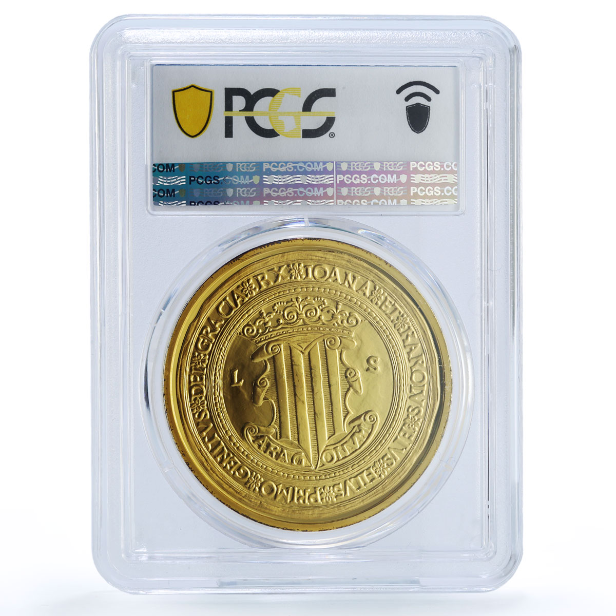 Spain Joanna Charles I 100 Ducats Restrike Replica 1528 MS 66 PCGS Ag token 2020