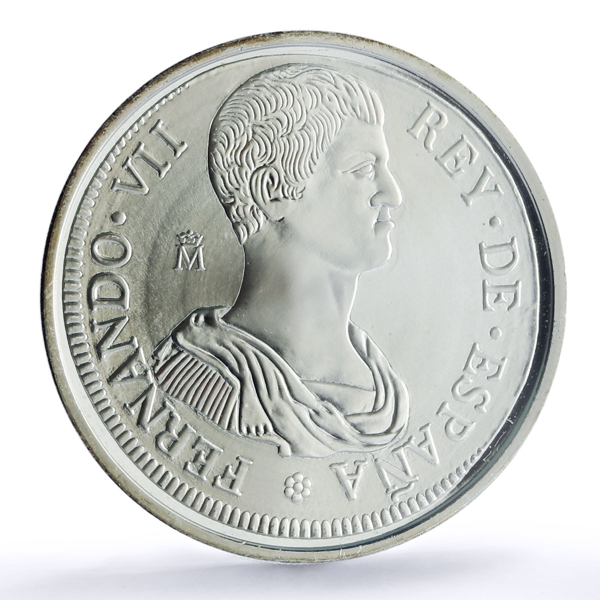Spain Ferdinand VII 5 Pesetas Restrike Replica 1809 MS 68 PCGS silver token 2020