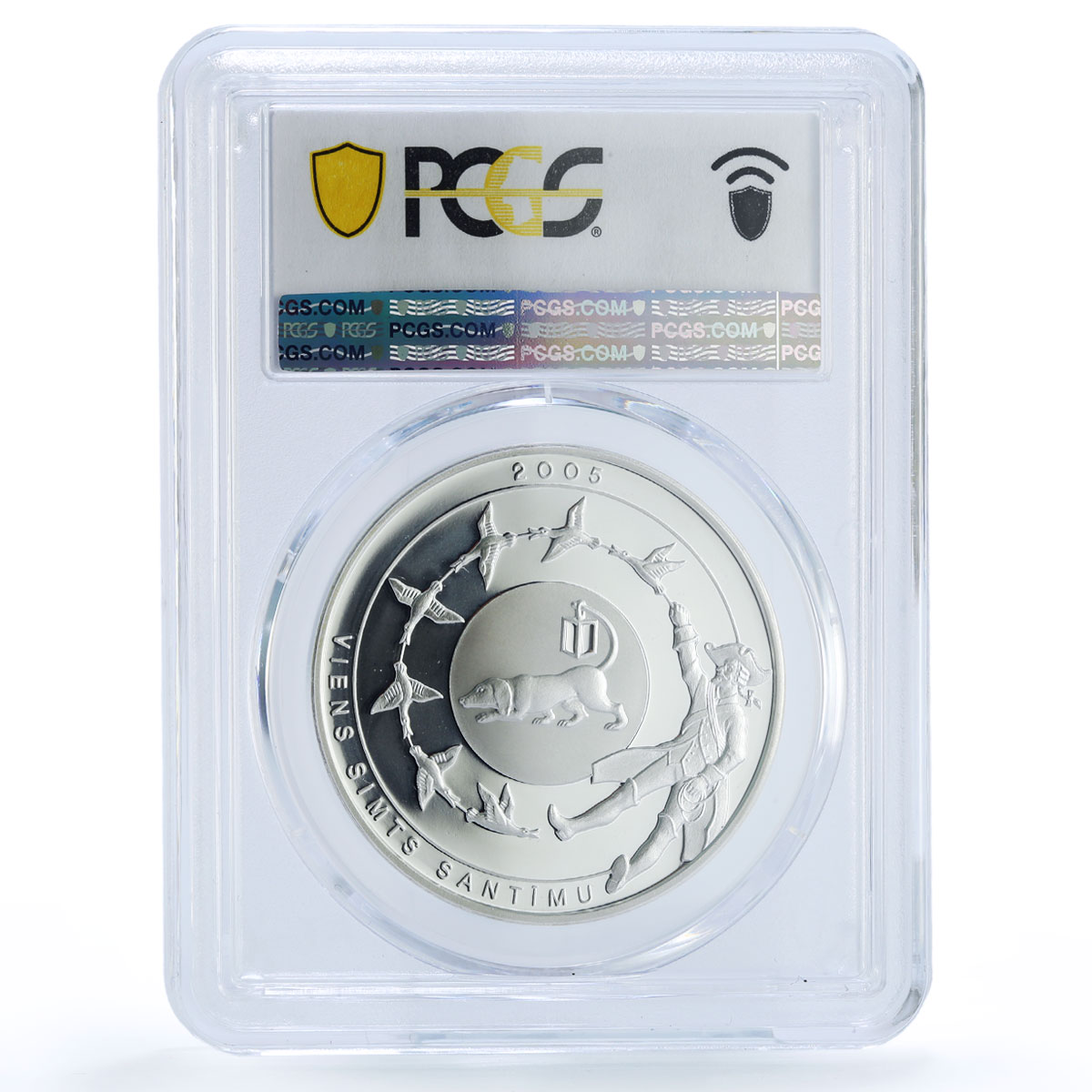 Latvia 1 lats Munchhausen Adventures Literature PR 70 PCGS silver coin 2005