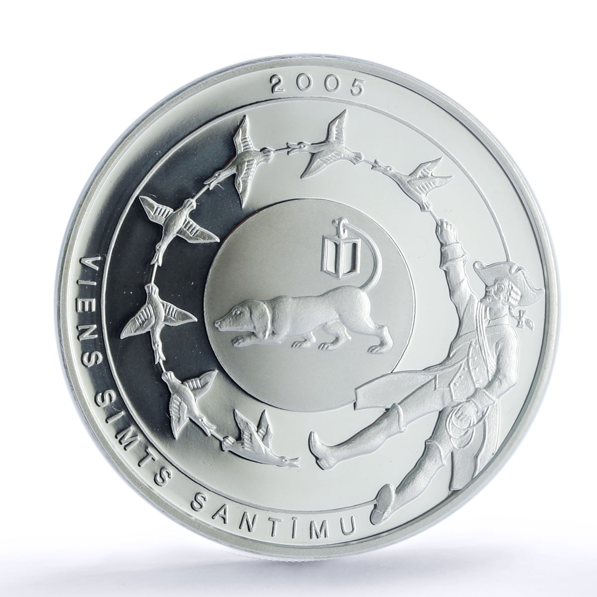 Latvia 1 lats Munchhausen Adventures Literature PR 70 PCGS silver coin 2005