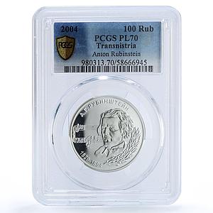 Transnistria 100 roubles Rubinstein Composer Music PL 70 PCGS silver coin 2004