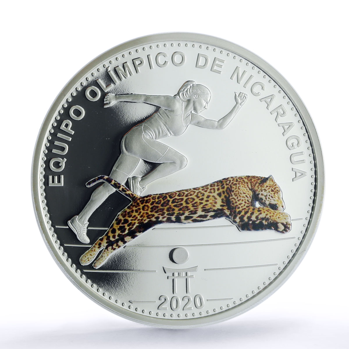 Nicaragua 5 cordobas Olympic Team Tokyo Games Jaguar PR 69 PCGS silver coin 2020