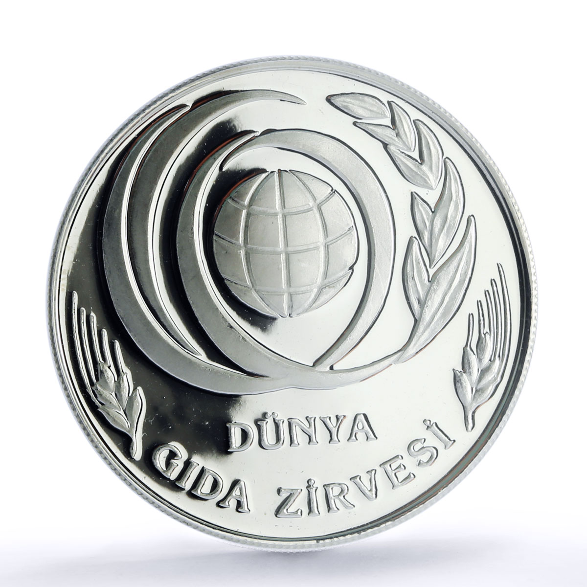 Turkiye 750000 lira FAO World Food Day Wheat Right PR 69 PCGS silver coin 1996