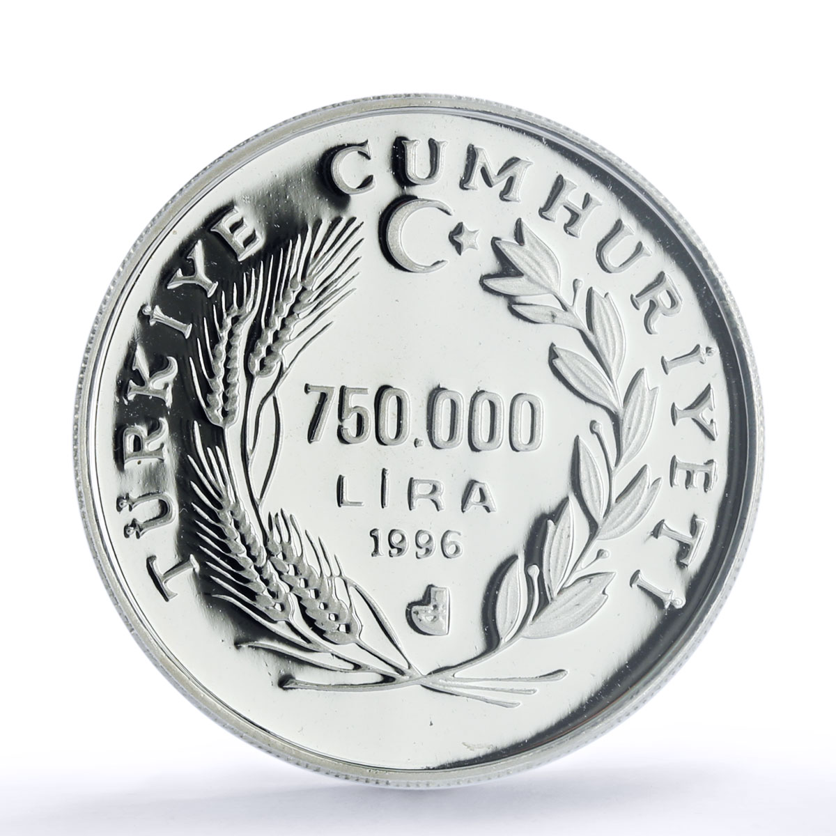 Turkiye 750000 lira FAO World Food Day Wheat Right PR 69 PCGS silver coin 1996