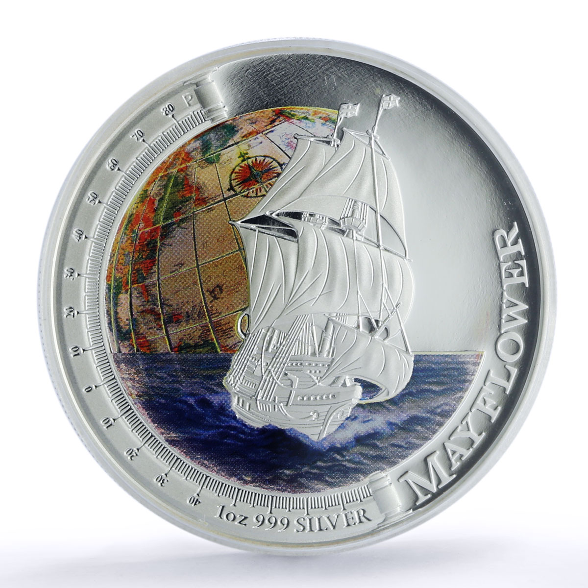 Tuvalu 1 dollar Mayflower Ship Clipper Seafaring PR 70 PCGS silver coin 2012
