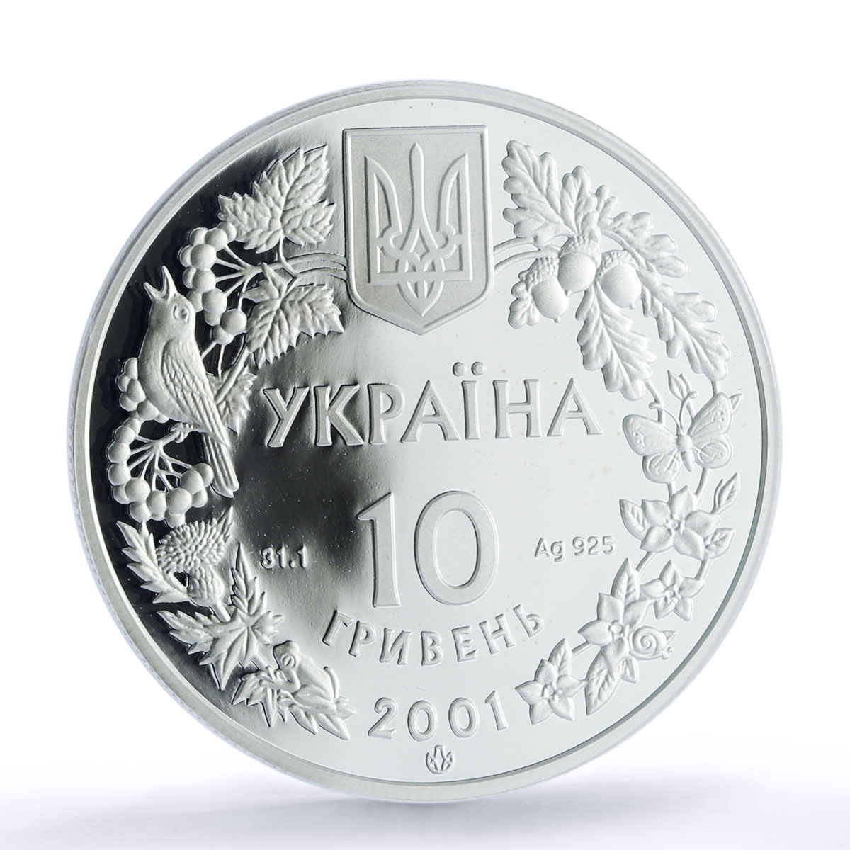Ukraine 10 hryvnias Larix Polonica Polish Larch PR 69 PCGS silver coin 2001