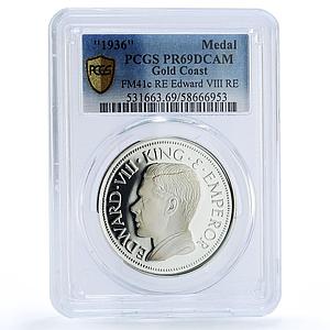 Gold Coast Edward VIII Crown Hearn Patterns 1936 PR 69 PCGS silver medal 1984