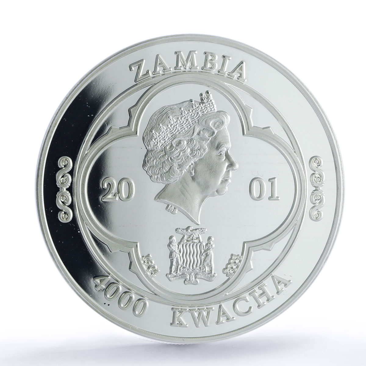 Zambia 4000 kwacha King Edward VII History Politics PR 69 PCGS silver coin 2001