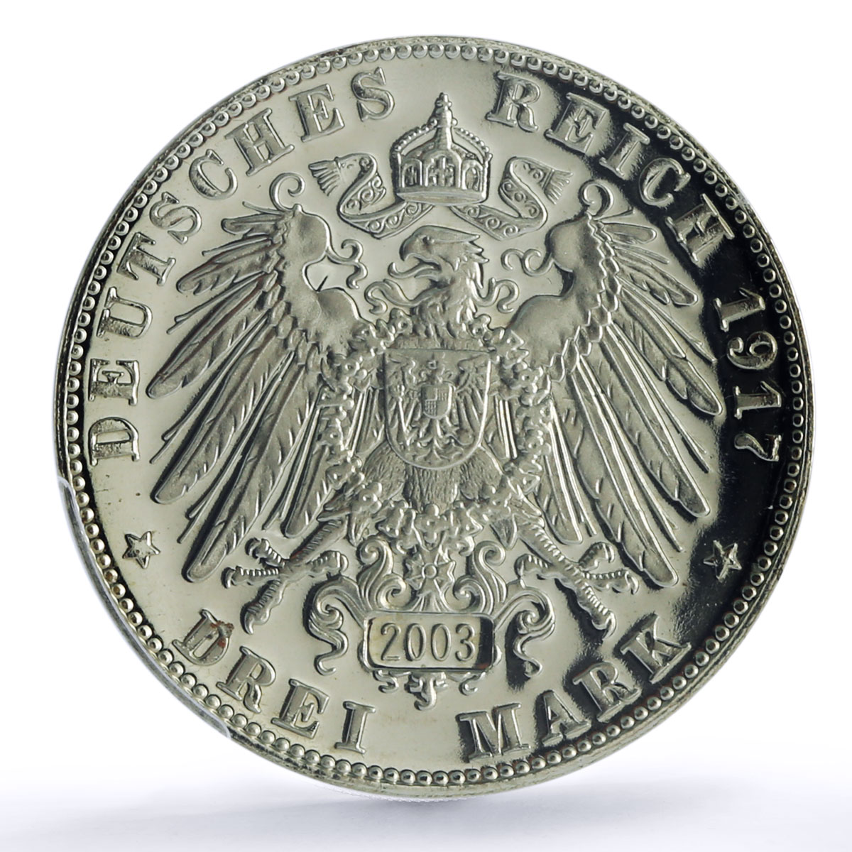 Germany Federal Reformation 3 Mark 1917 Restrike PR 67 PCGS silver coin 2003