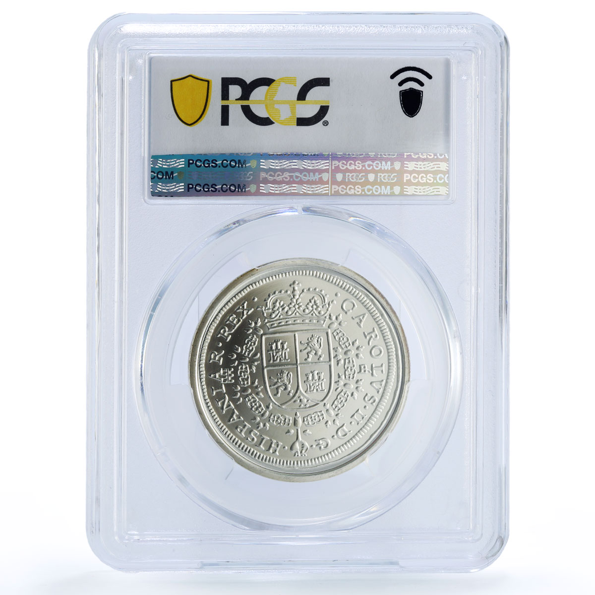 Spain Charles II 8 Reales Restrike Replica 1687 MS 67 PCGS silver token 2020