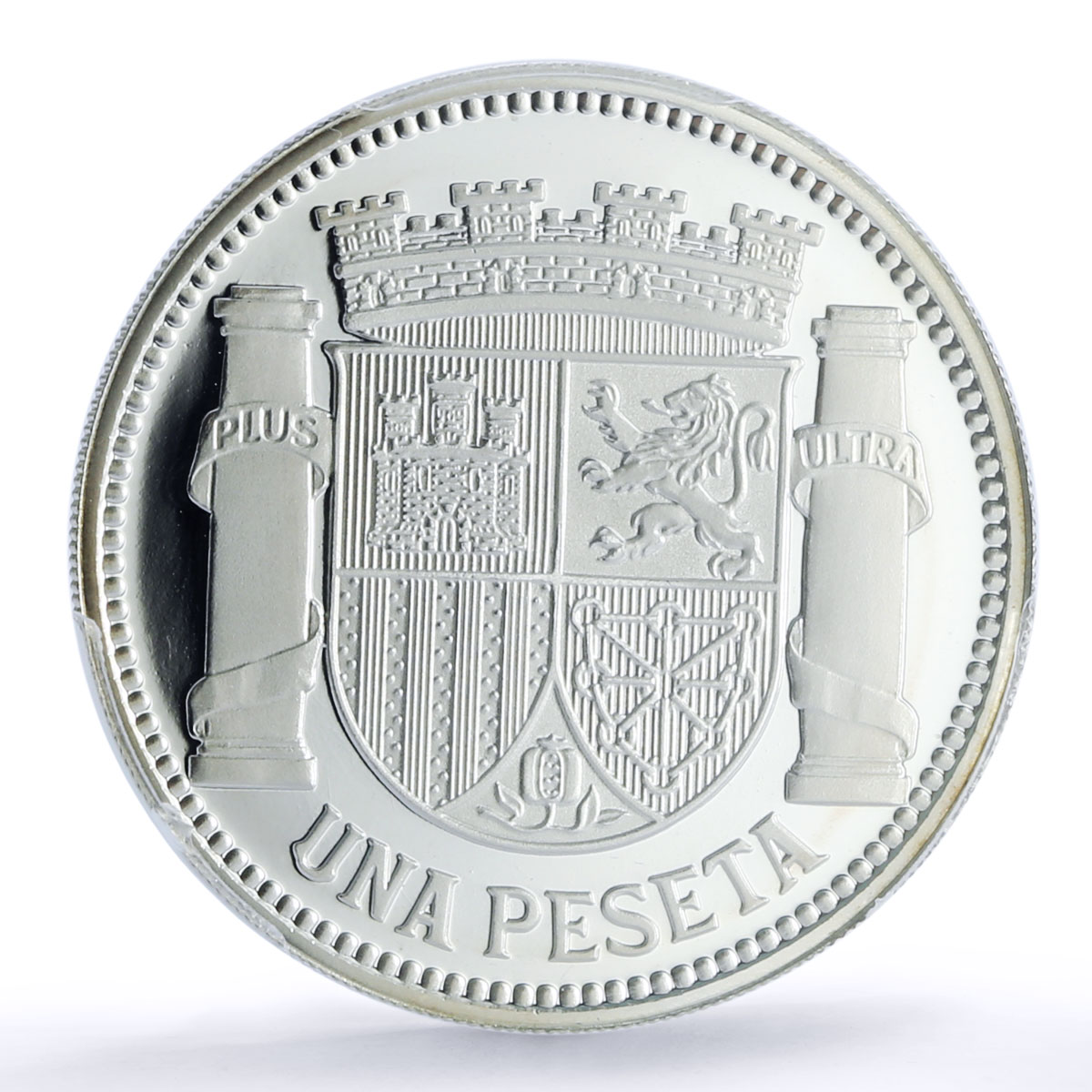 Spain Republic 1 Peseta Restrike Replica 1933 SP 69 PCGS silver token 2020