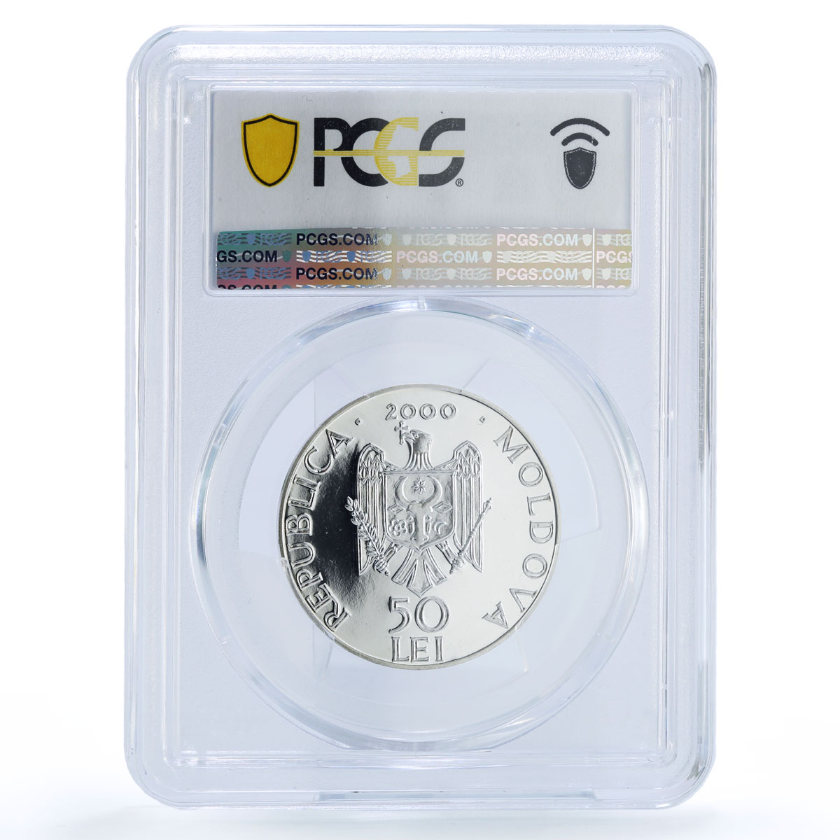Moldova 50 lei Rudi Monastery Church Religion PR 69 PCGS silver coin 2000