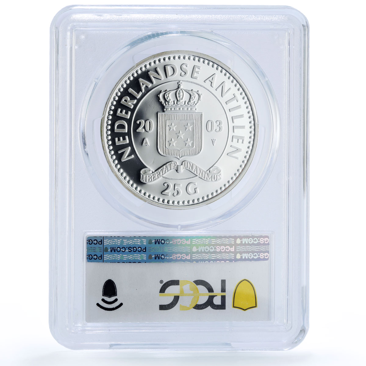 Netherlands 25 gulden Central Bank King William I PR 69 PCGS silver coin 2003