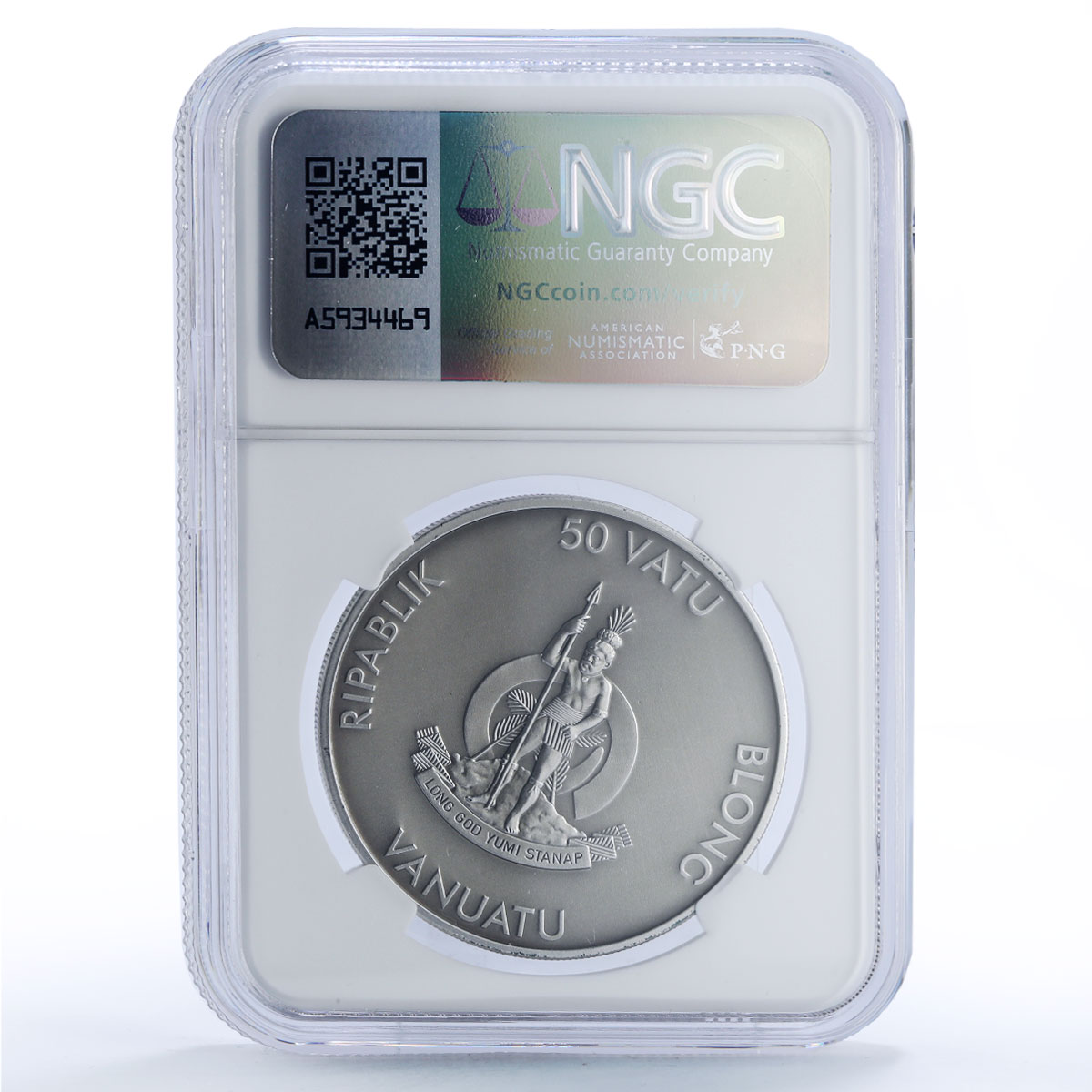 Vanuatu 50 vatu Raccoon Forest Animals Fauna PF70 NGC silver coin 2013