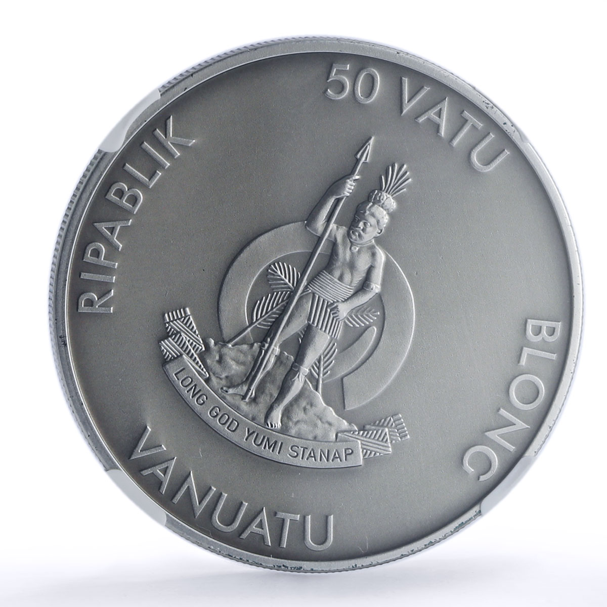 Vanuatu 50 vatu Raccoon Forest Animals Fauna PF70 NGC silver coin 2013