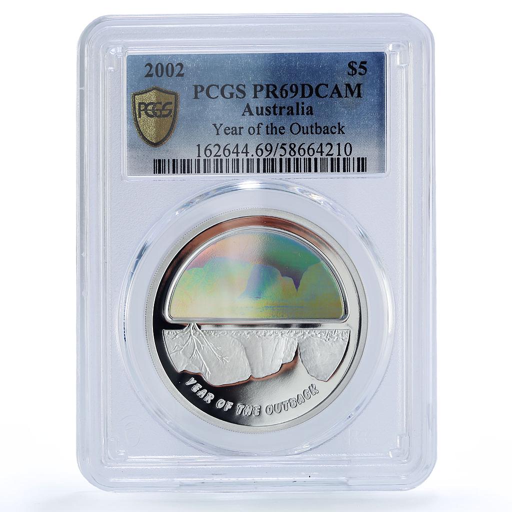 Australia 5 dollars Year of the Outback Hologram PR 69 PCGS silver coin 2002