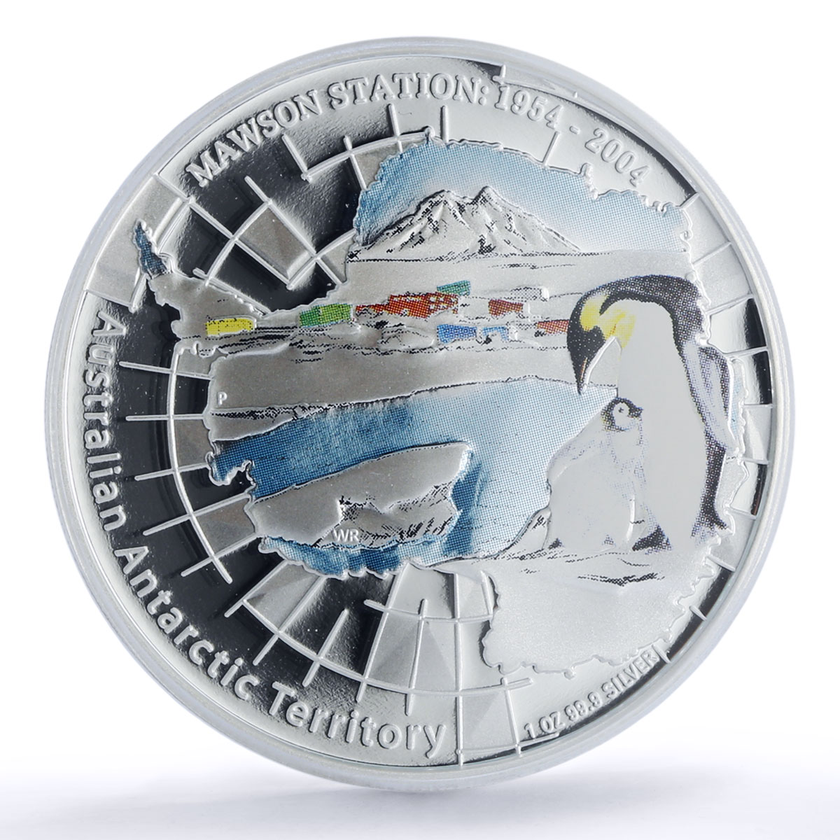 Australia 1 dollar Mawson Station Antarctic Penguin PR 70 PCGS silver coin 2004
