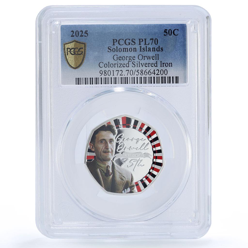 Solomon Islands 50 cents Orwell Literature PL 70 PCGS silvered iron coin 2025