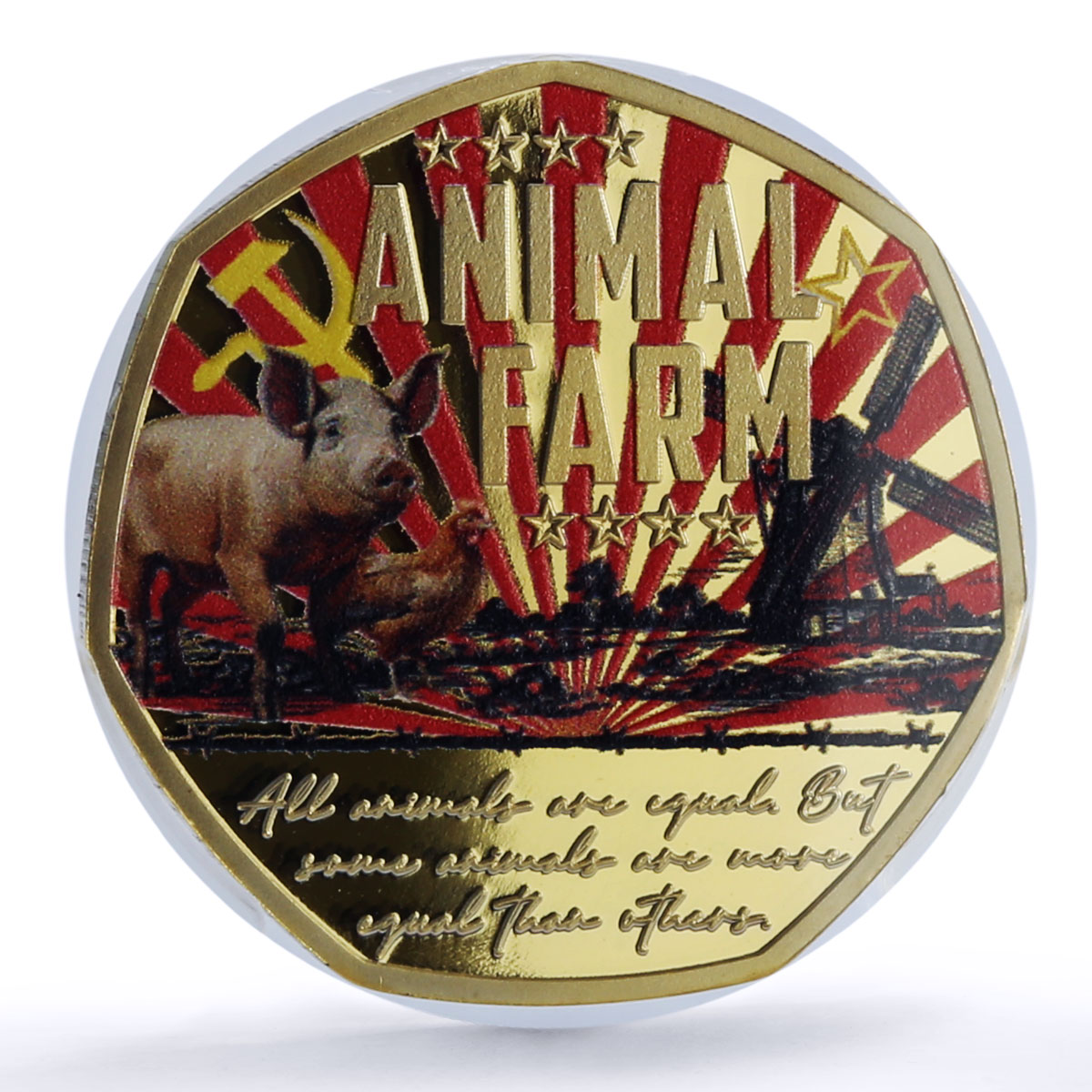 Solomon Islands 50 cents Orwell Animal Farm Gilt PL 70 PCGS silv. iron coin 2025