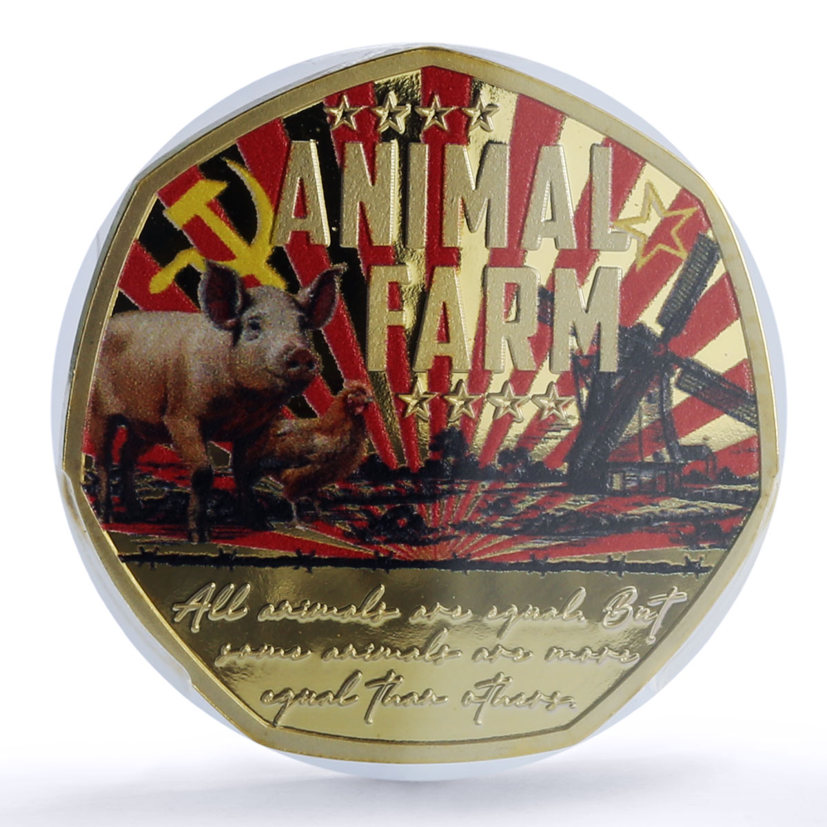 Solomon Islands 50 cents Orwell Animal Farm Gilt PL 69 PCGS silv. iron coin 2025