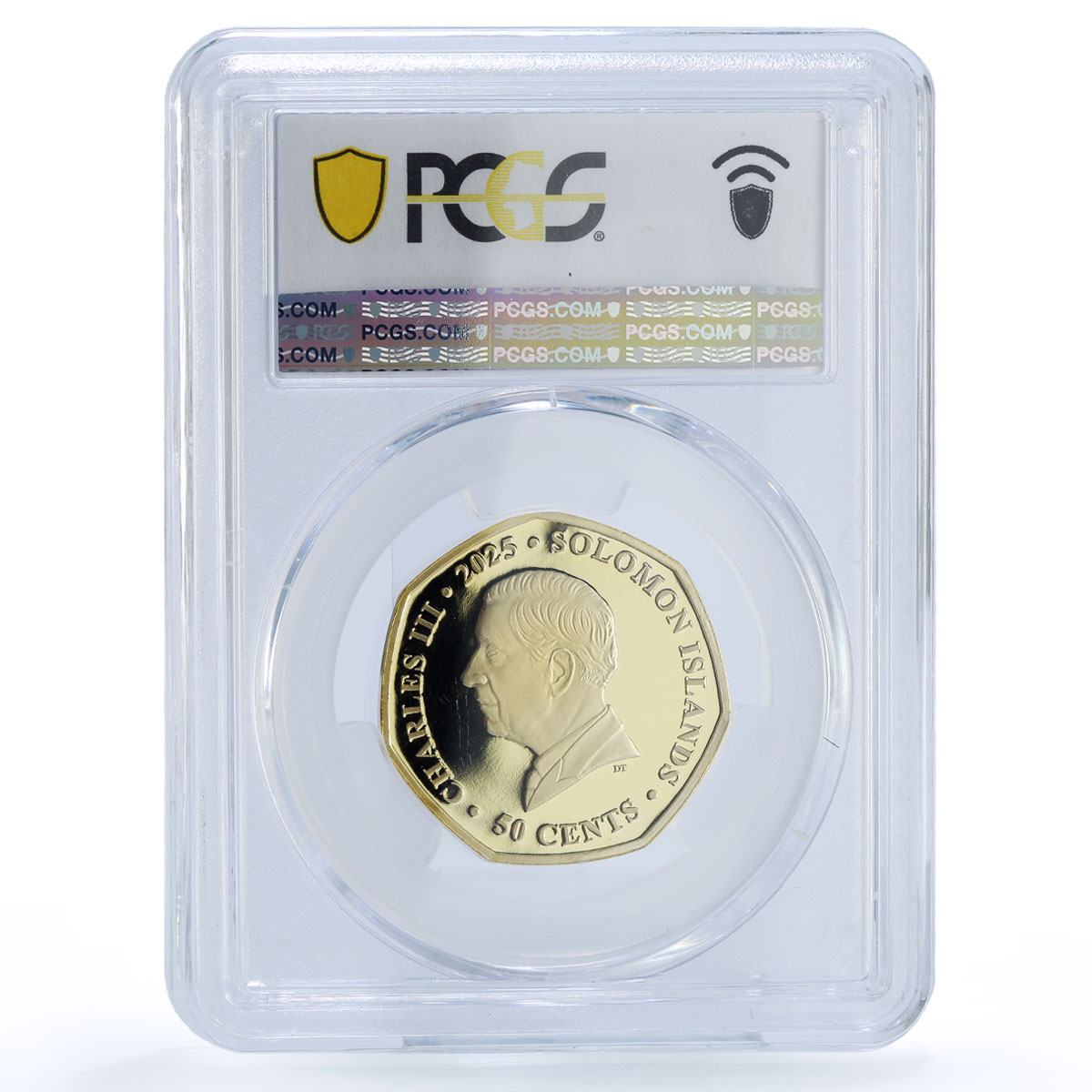 Solomon Islands 50 cents Orwell 1984 Gilt PL 70 PCGS silvered iron coin 2025